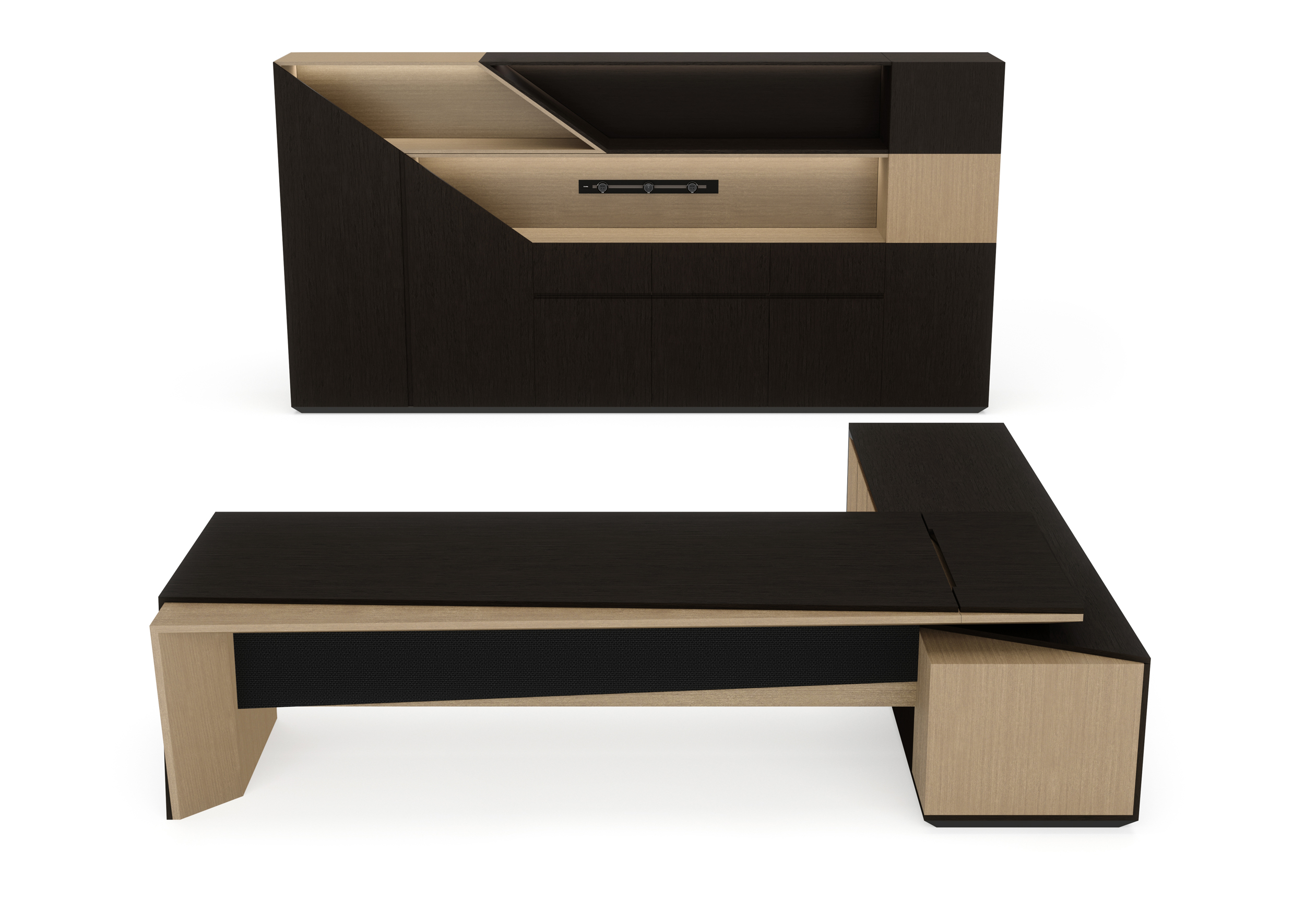 10 Apex Executive Desk with Back Credenza_The Alps Lamex Office